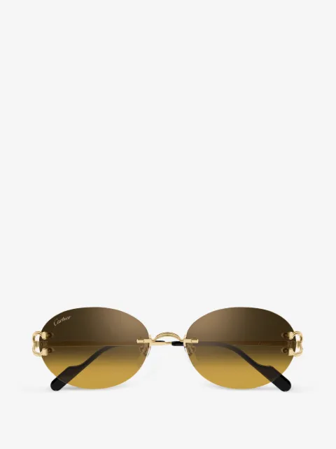 Cartier Eyewear Zonnebril met randloos ovalen montuur