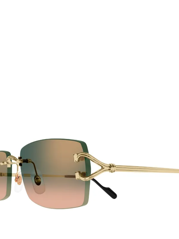 Cartier Eyewear Décor C リムレス サングラス | ゴールドトーン