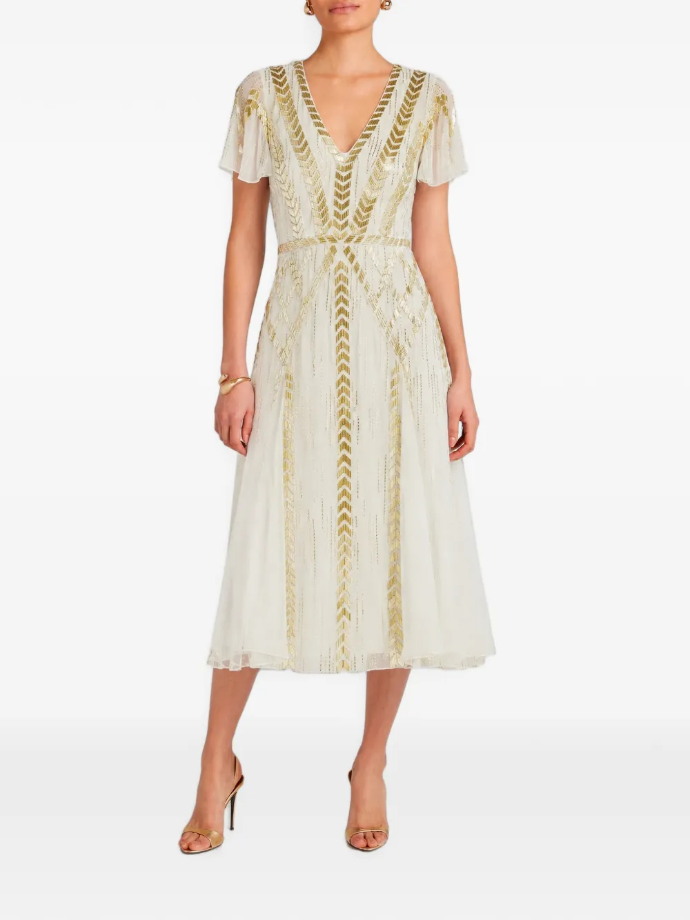 Temperley London Viola midi-jurk Wit