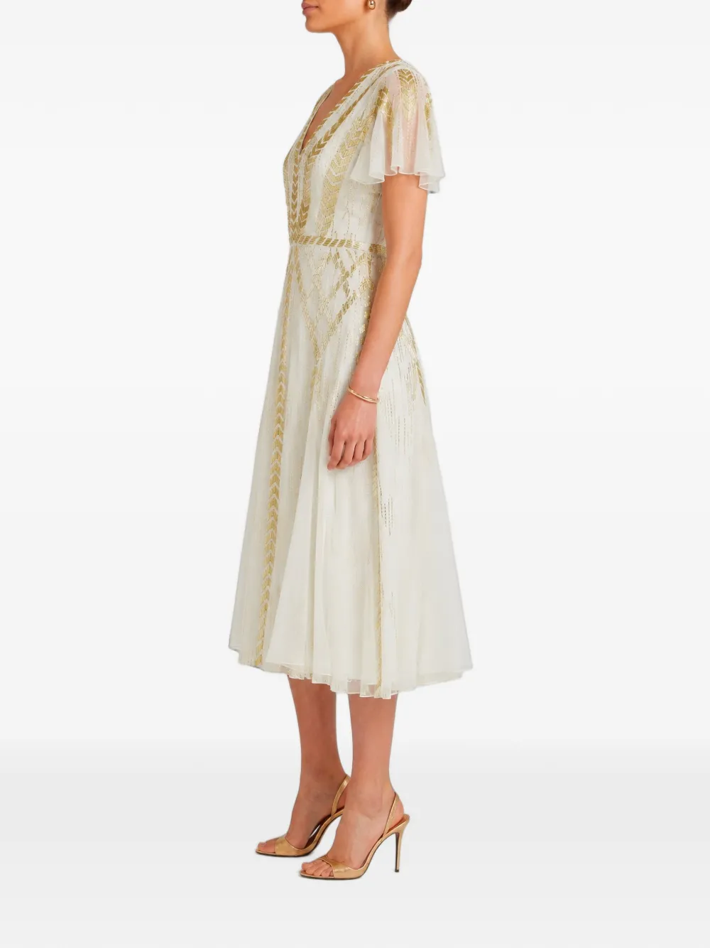 Temperley London Viola midi-jurk Wit