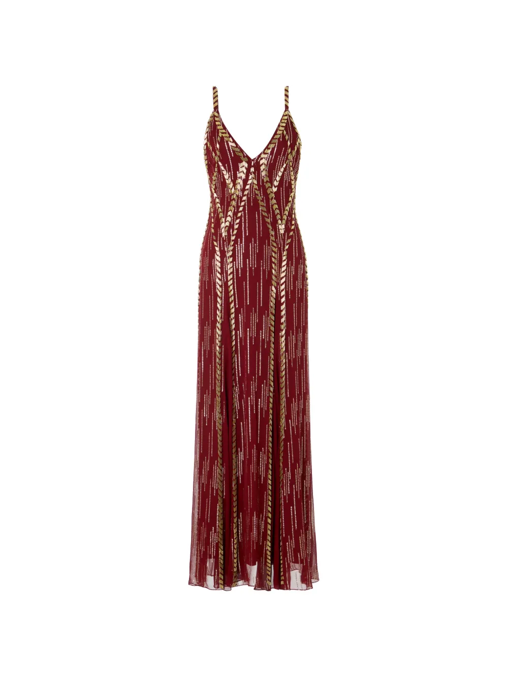 Temperley London Viola bead-embellished open-back maxi dress - Red
