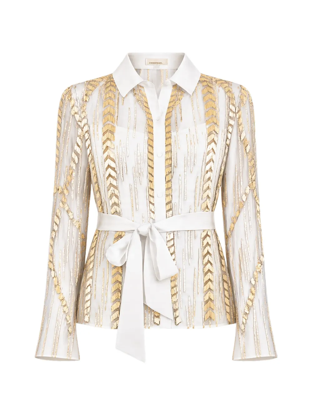 Temperley London Camicia Viola con decorazione - Bianco