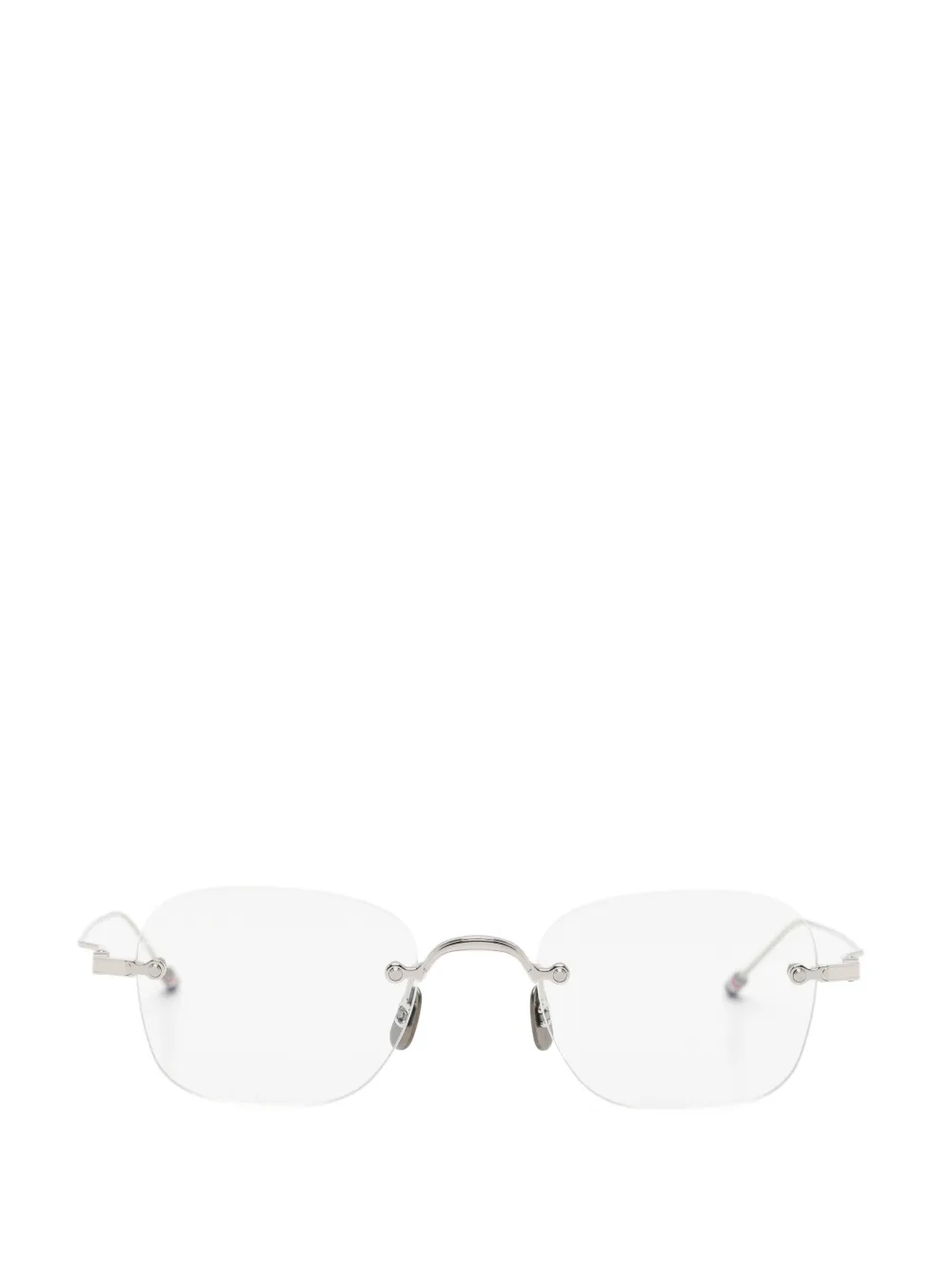 Thom Browne Eyewear rimless square-frame glasses - Argento
