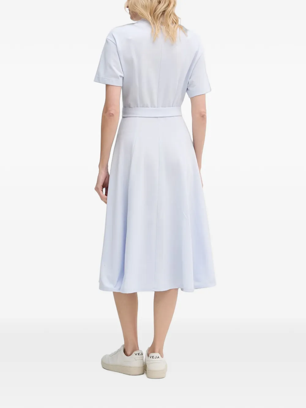 Lacoste Piqué midi-jurk met ceintuur Blauw