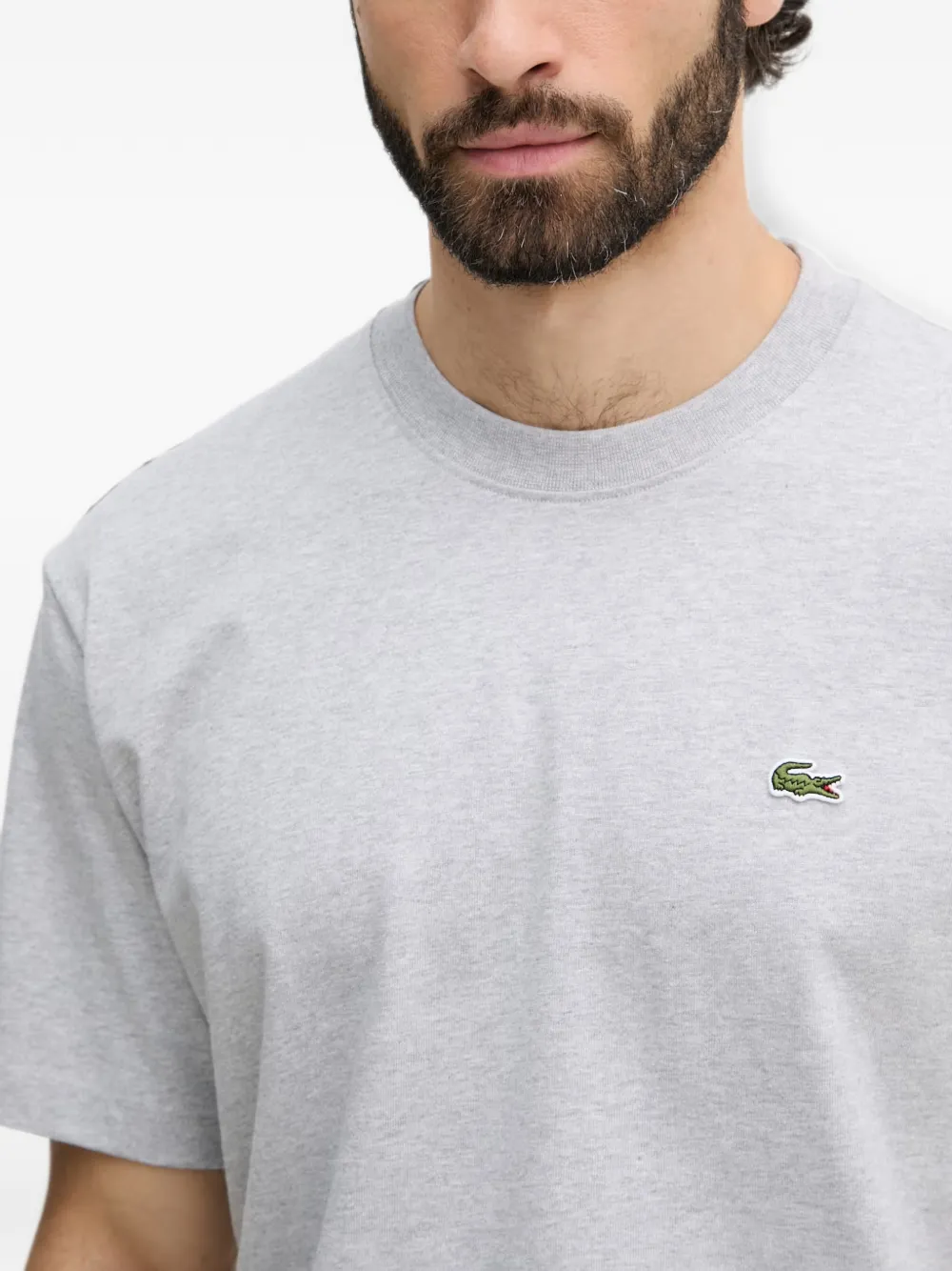 Lacoste T-shirt met logopatch Grijs