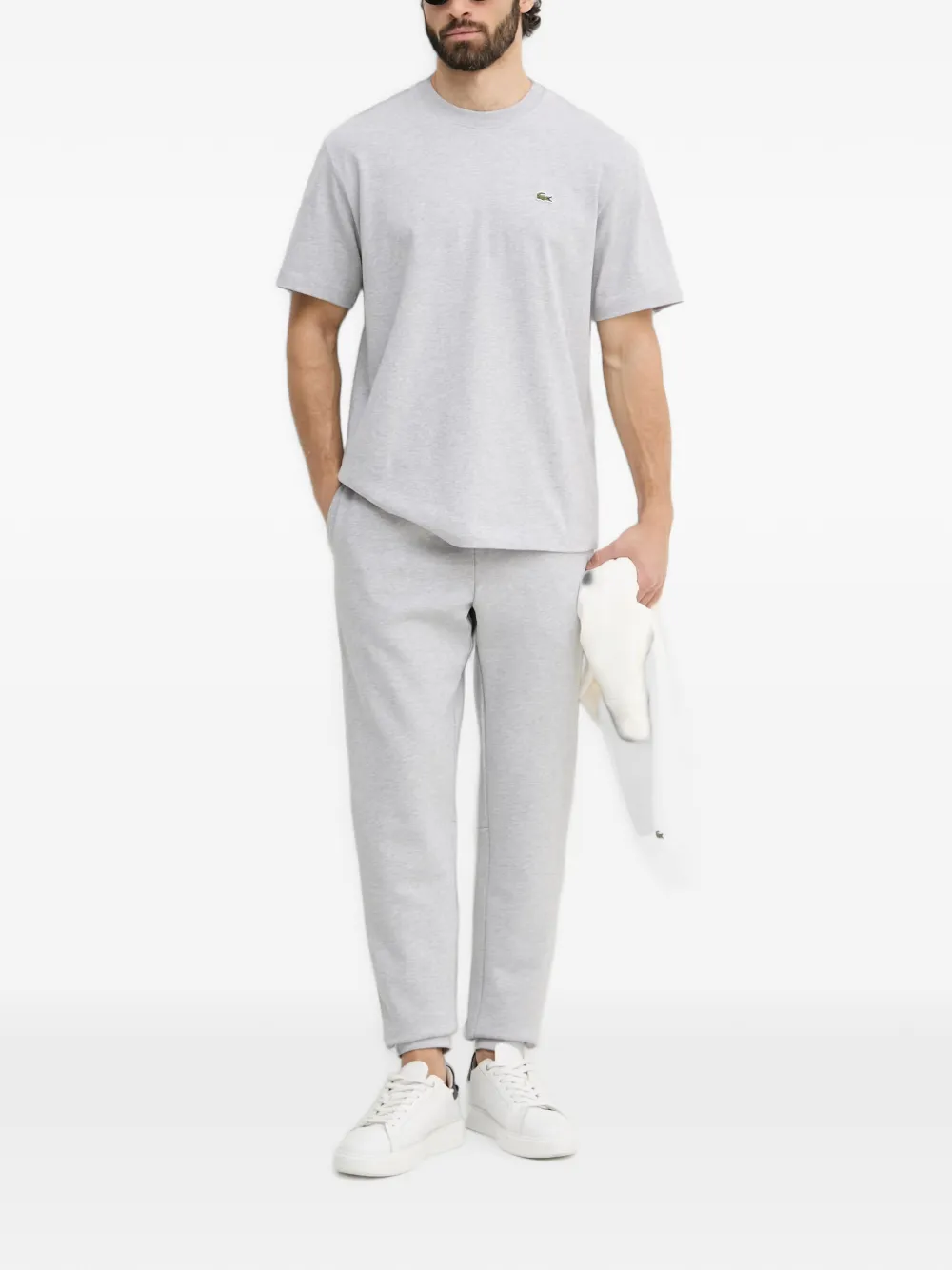Lacoste T-shirt met logopatch Grijs