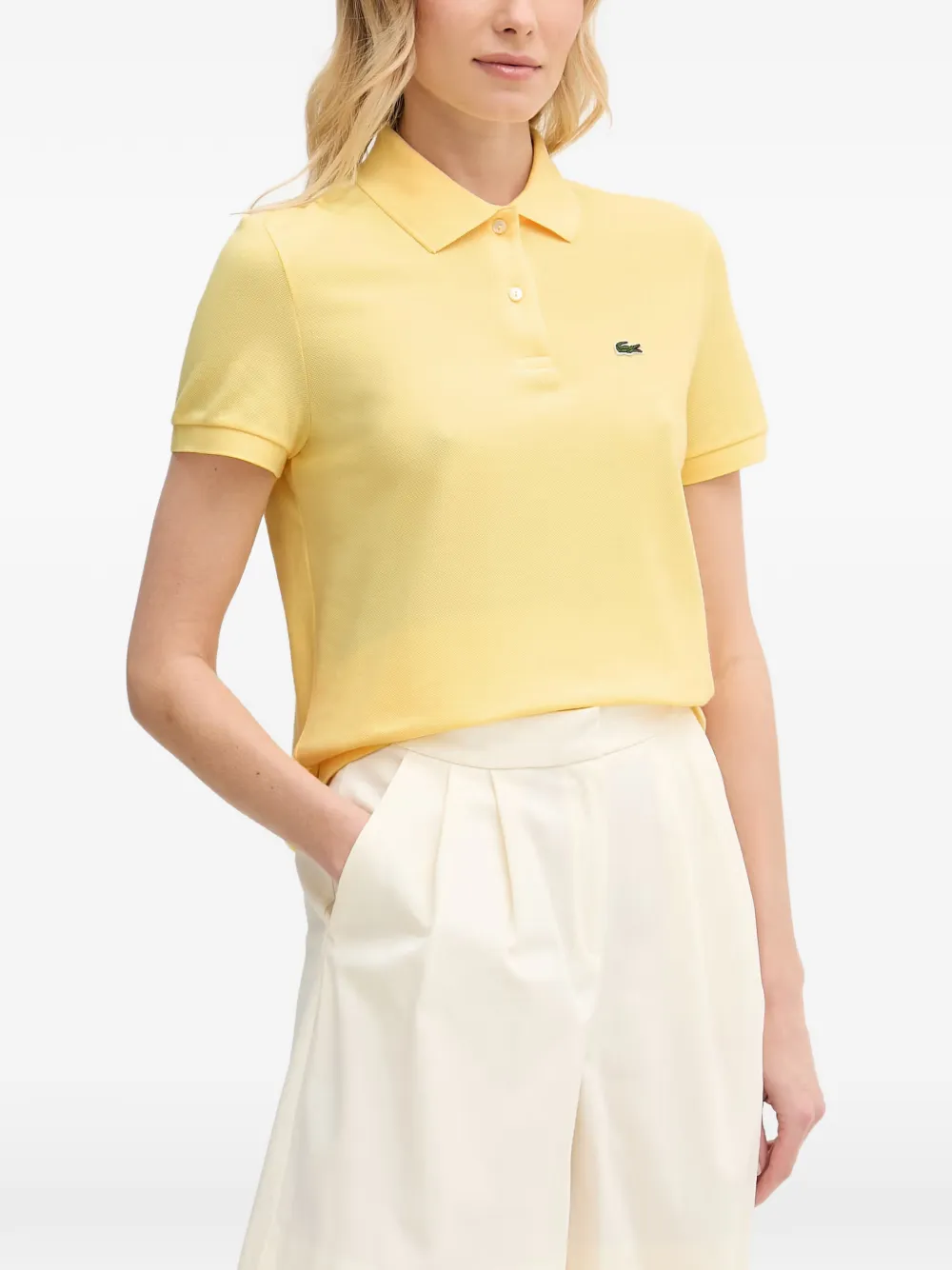 Lacoste logo-patch piqué polo shirt - Giallo