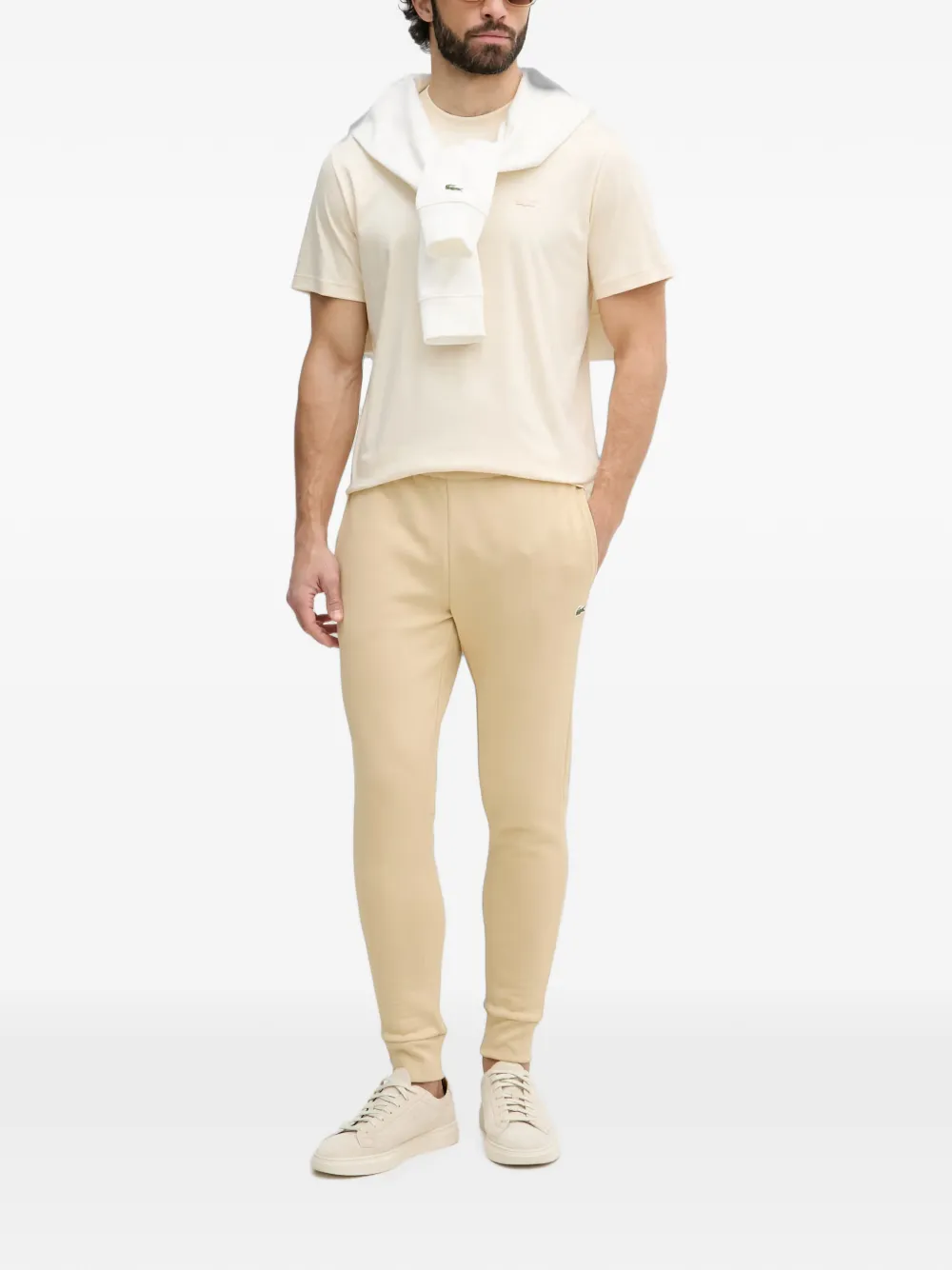Lacoste Slim-fit biologische katoenen trainingsbroek Geel