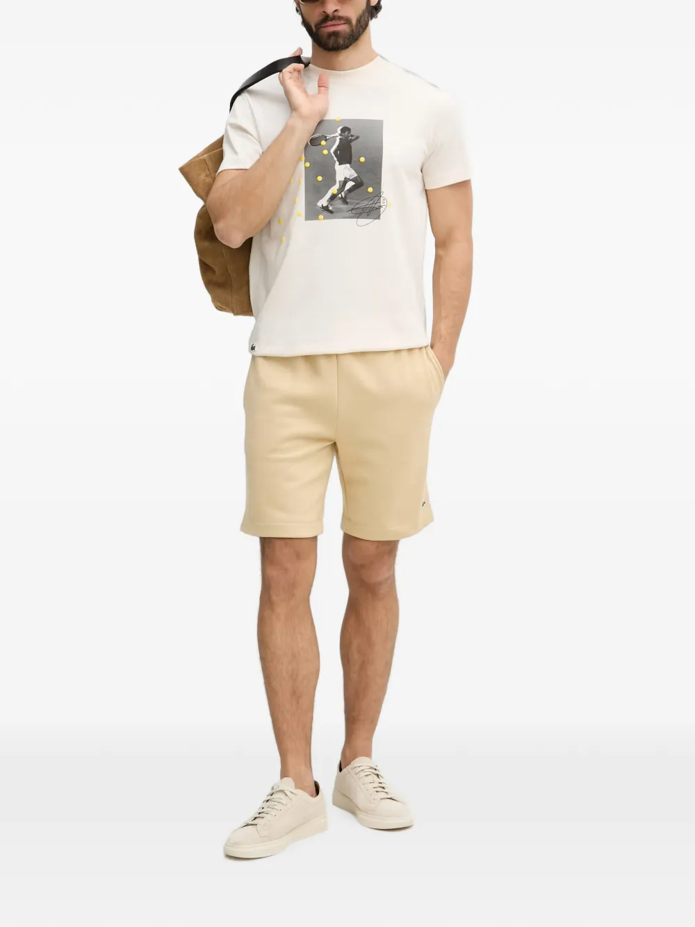 Lacoste Trainingsshorts met logopatch Beige