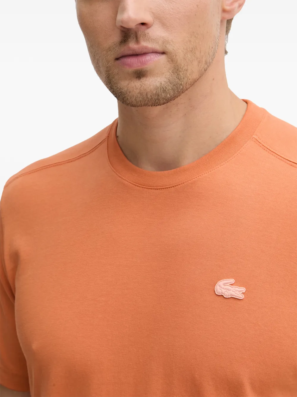 Lacoste T-shirt met logopatch Oranje