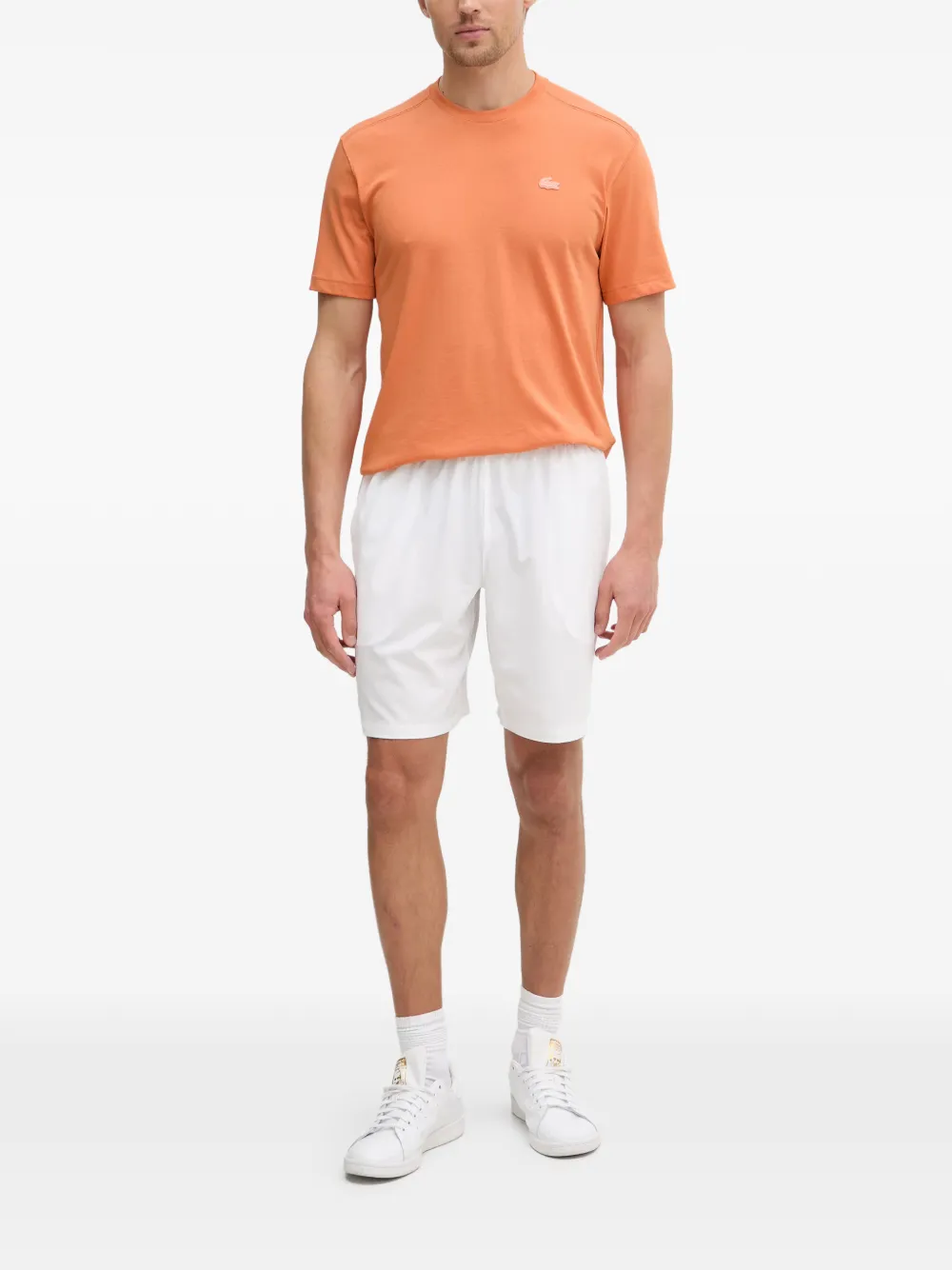 Lacoste T-shirt met logopatch Oranje