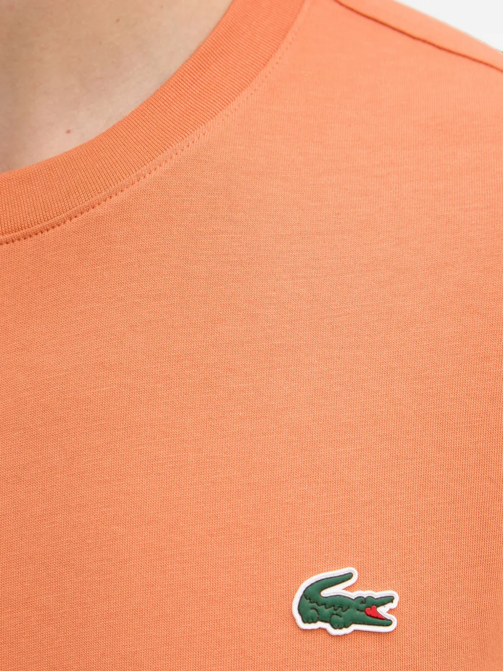 Lacoste T-shirt met logopatch Oranje