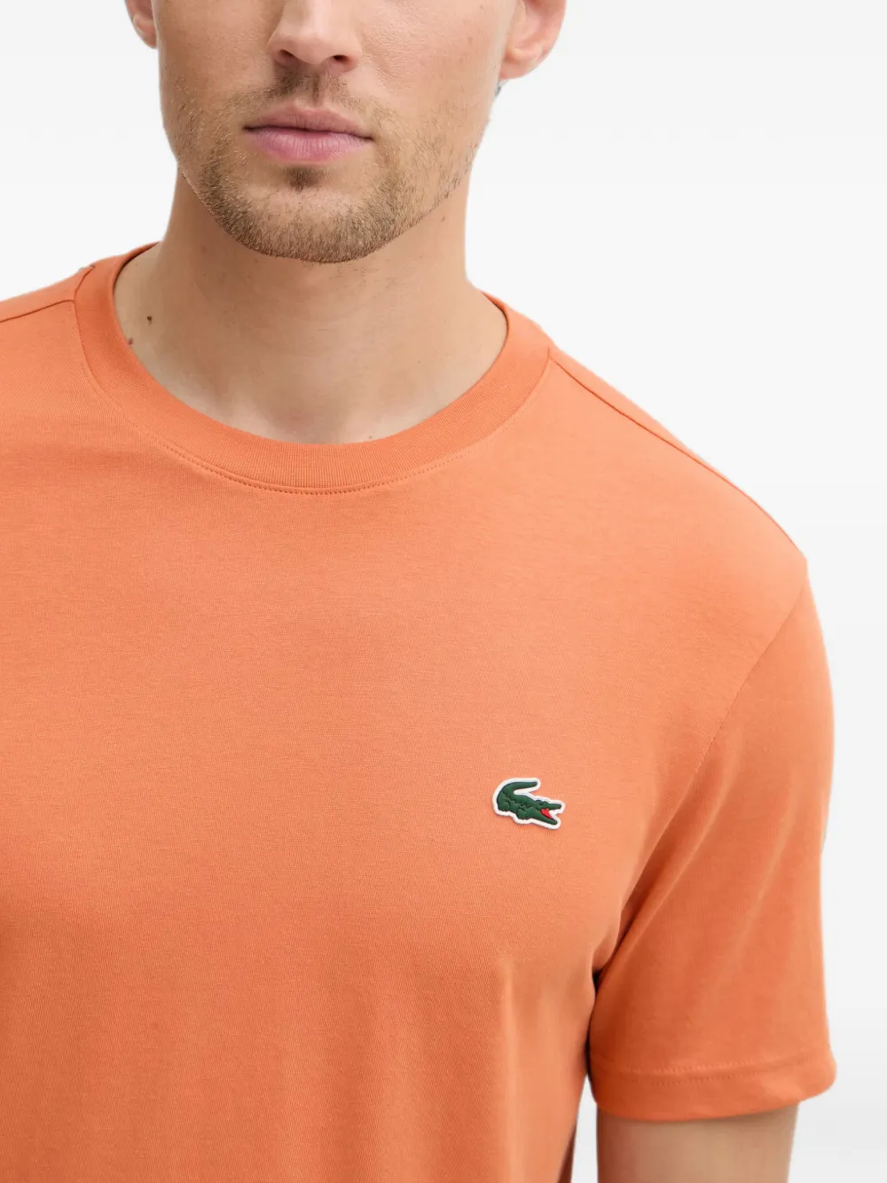 Lacoste T-shirt met logopatch Oranje