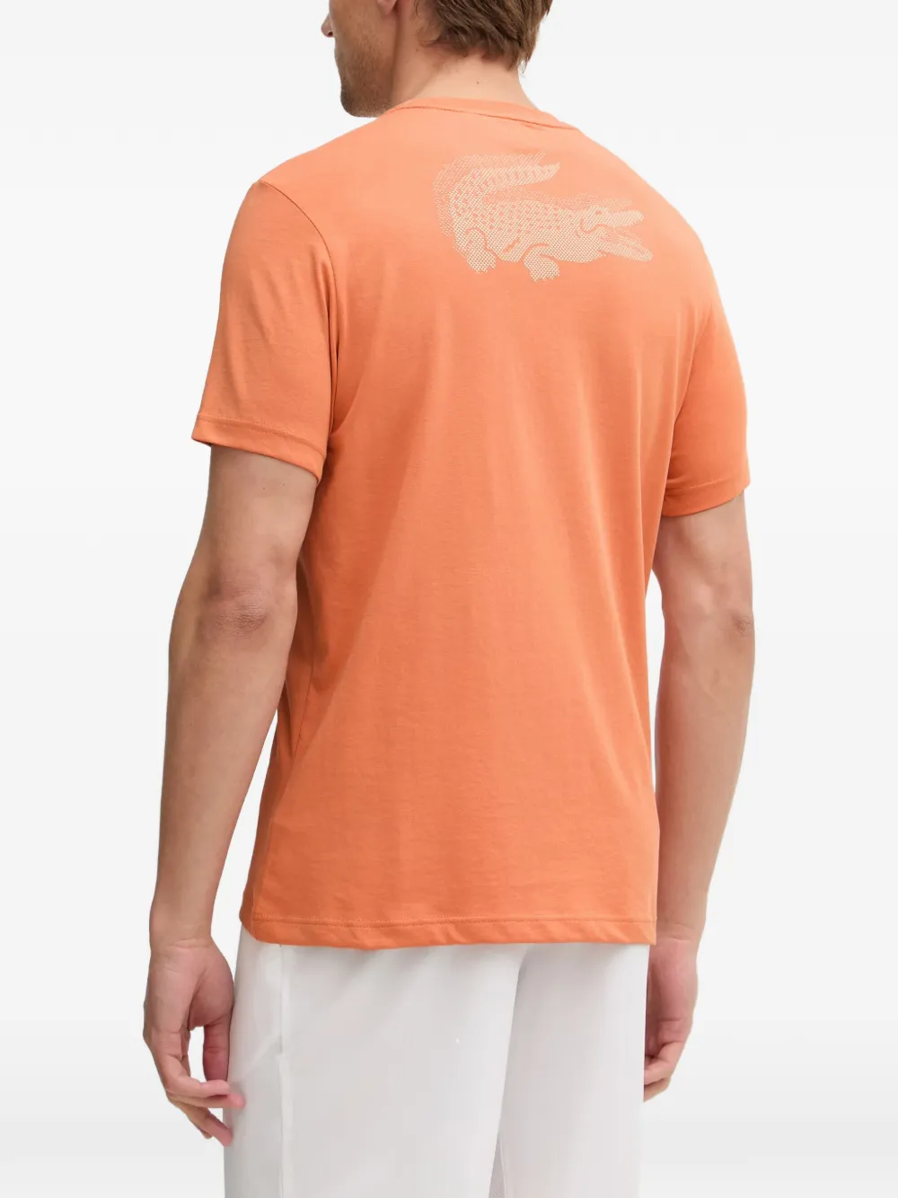 Lacoste T-shirt met logopatch Oranje