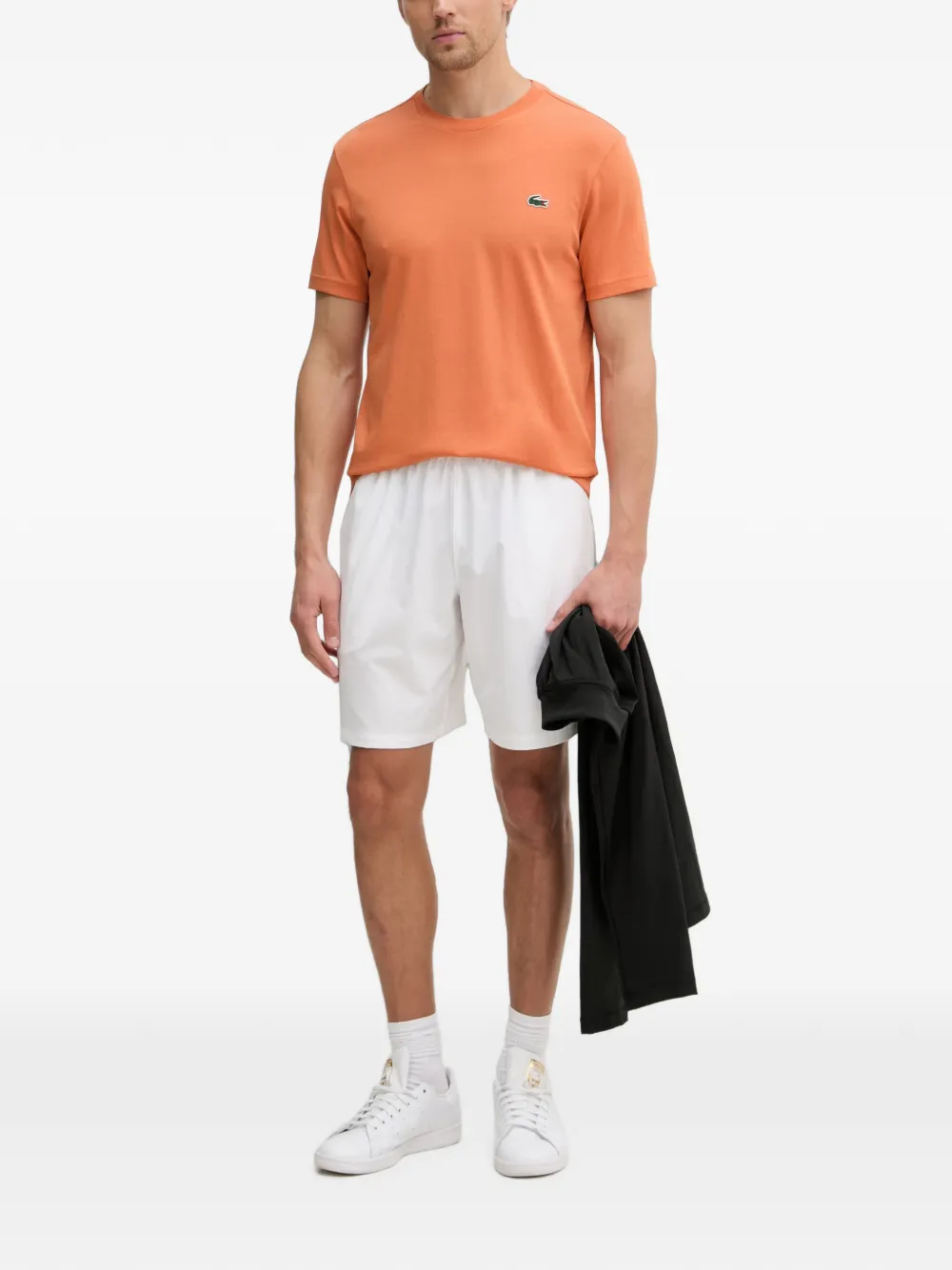 Lacoste T-shirt met logopatch Oranje