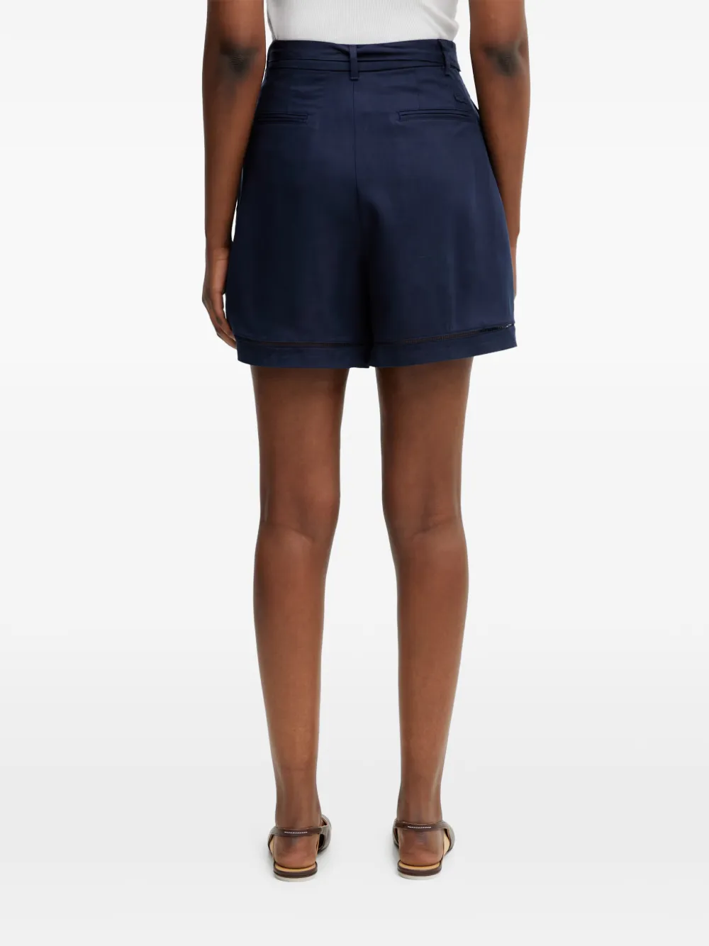 Lacoste Geplooide shorts met riem Blauw