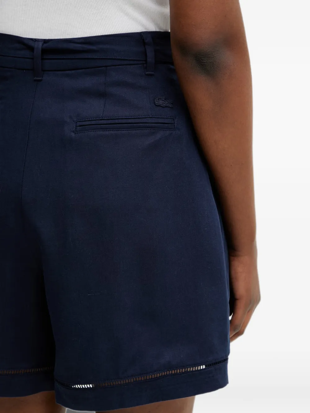 Lacoste Geplooide shorts met riem Blauw