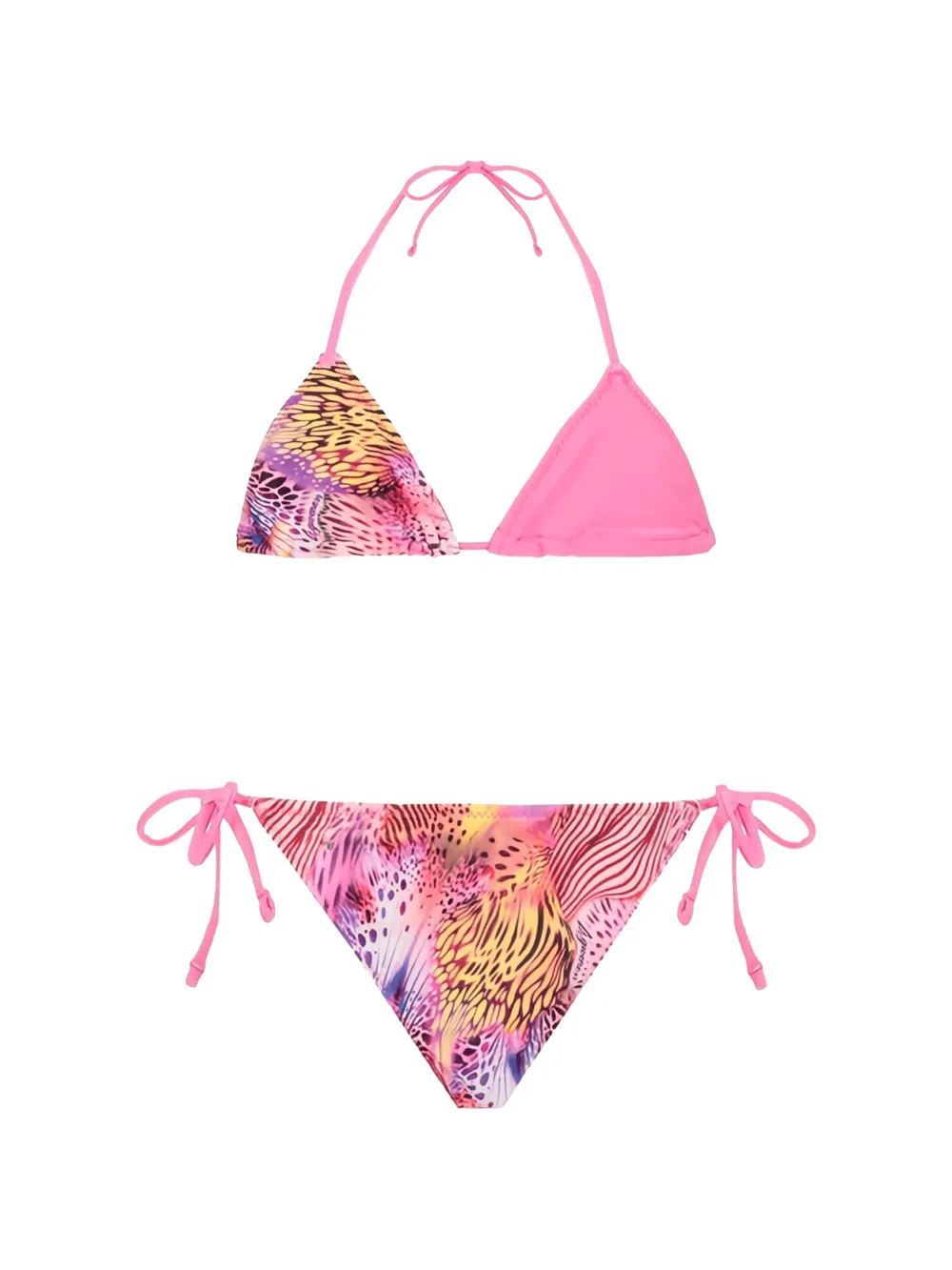 4GIVENESS animal-print triangle bikini - Rosa