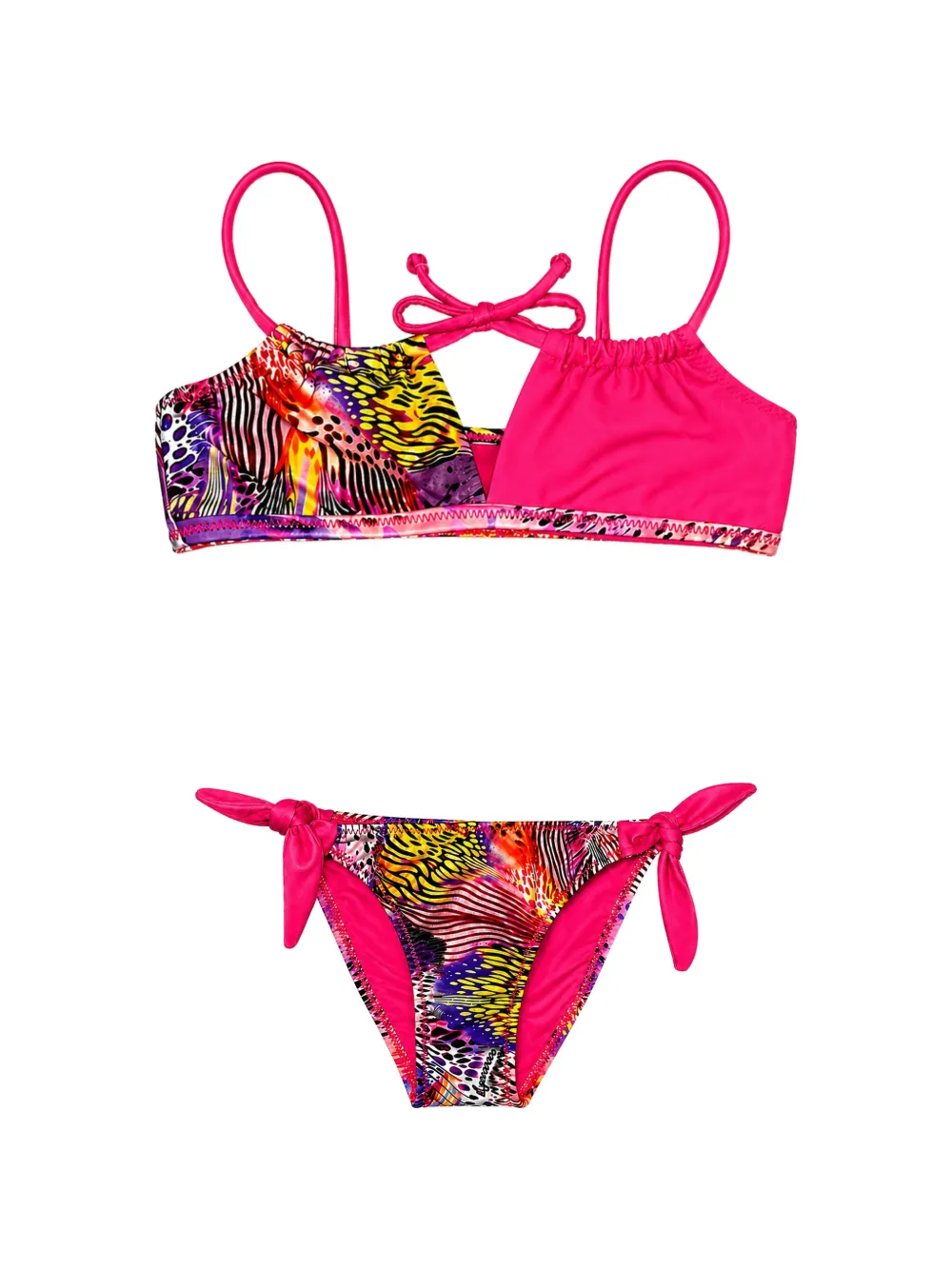 4GIVENESS animal-print side-tie bikini - Rosa