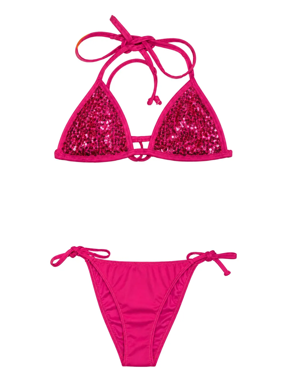 4GIVENESS sequin-embellished triangle bikini - Rosa
