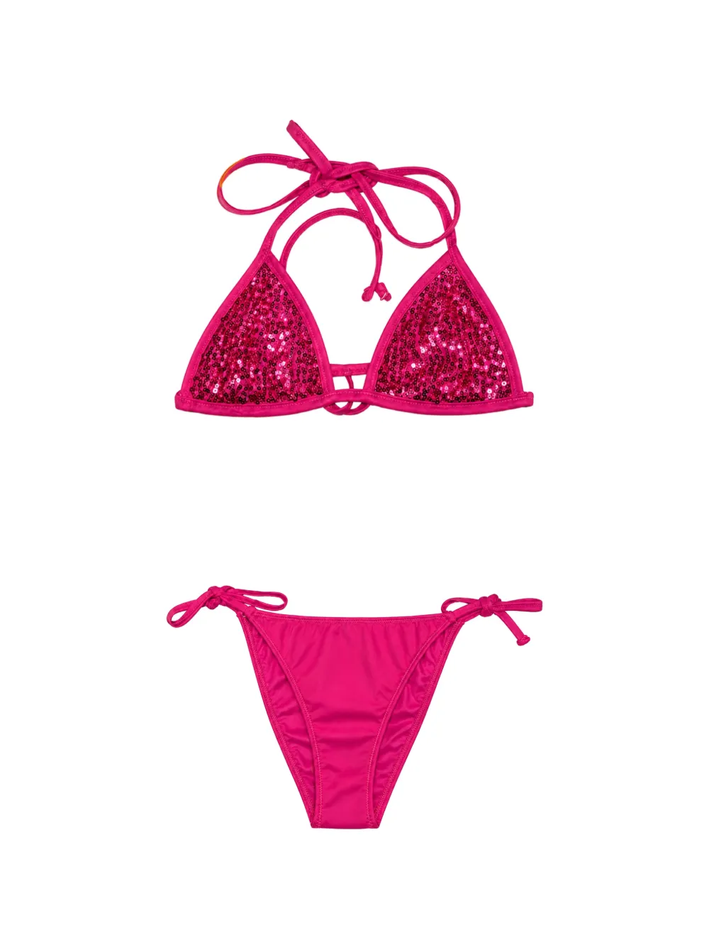 4GIVENESS sequin-embellished triangle bikini - Rosa