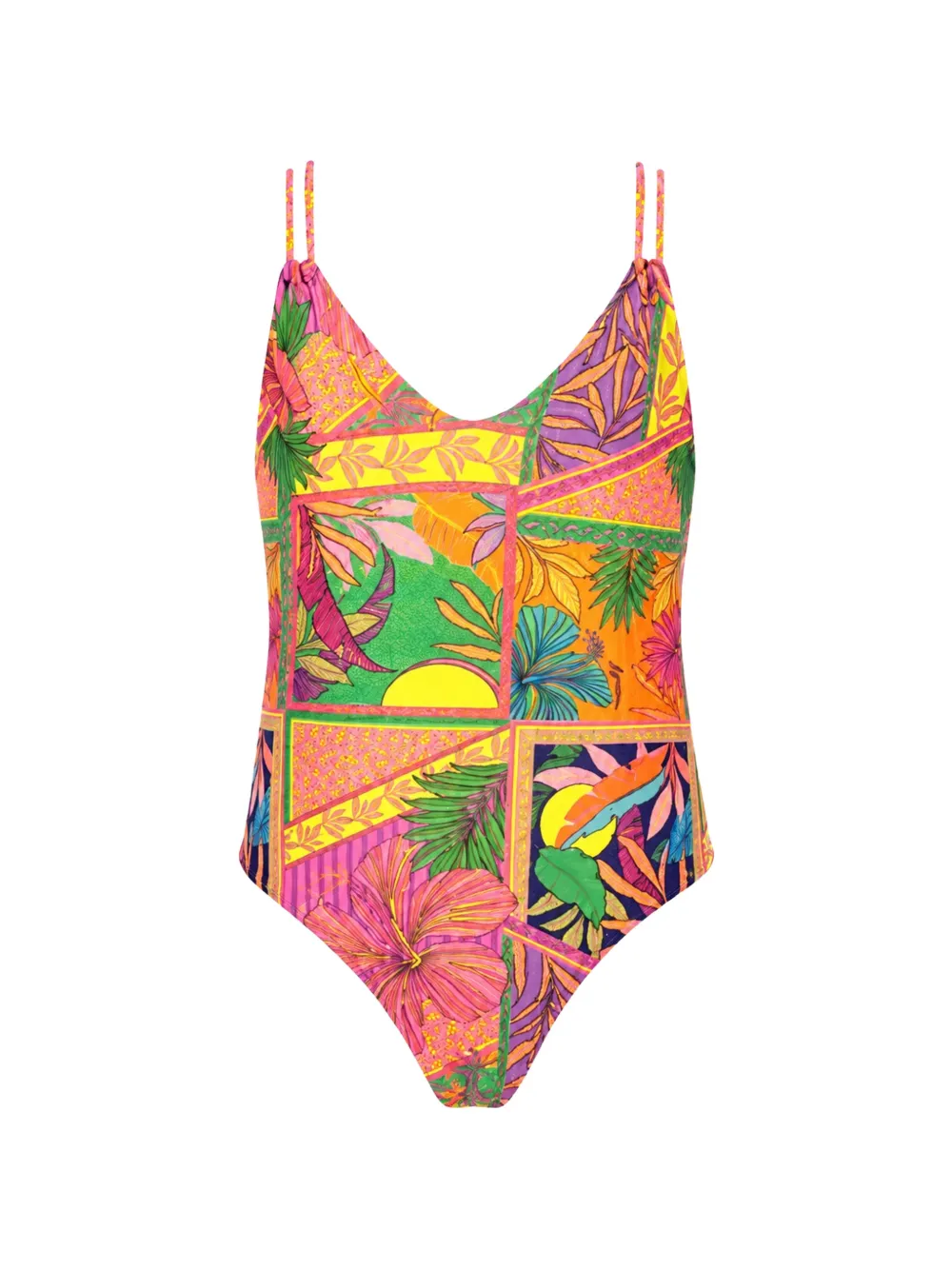 4GIVENESS floral-print crossover swimsuit - Gelb