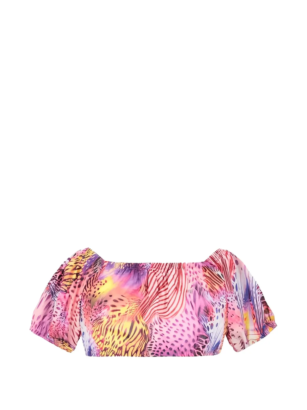 4GIVENESS abstract-print puff-sleeve top - Rosa