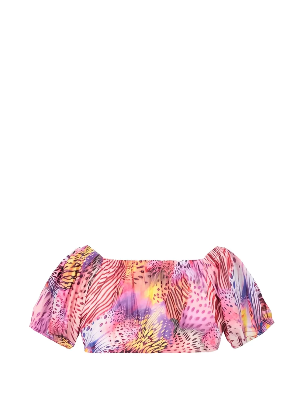 4GIVENESS KIDS Top met abstracte print en pofmouwen Roze