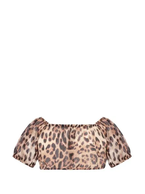 4GIVENESS leopard-print georgette top