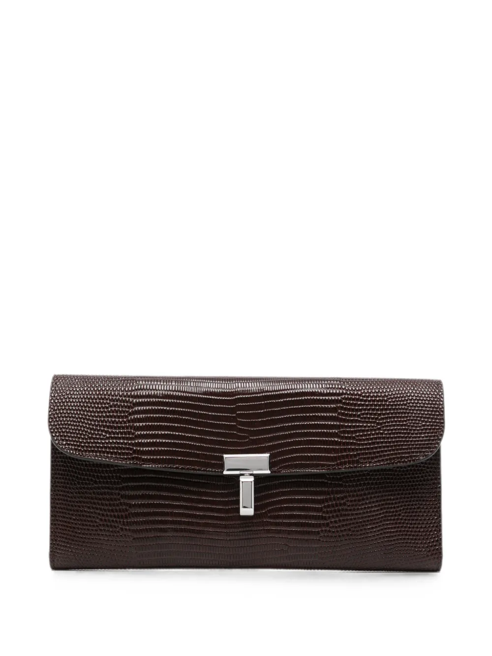 TOTEME T-Lock-fastening wallet - Marrone