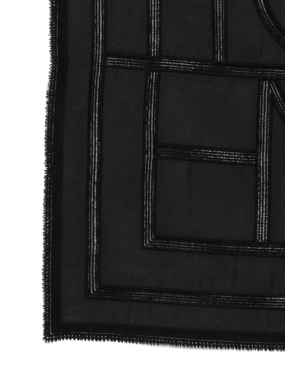 TOTEME Gehaakte zijden sjaal met monogram Zwart