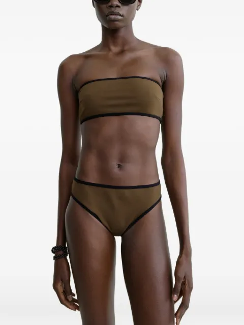 TOTEME stripe edge bikini bottoms in walnut