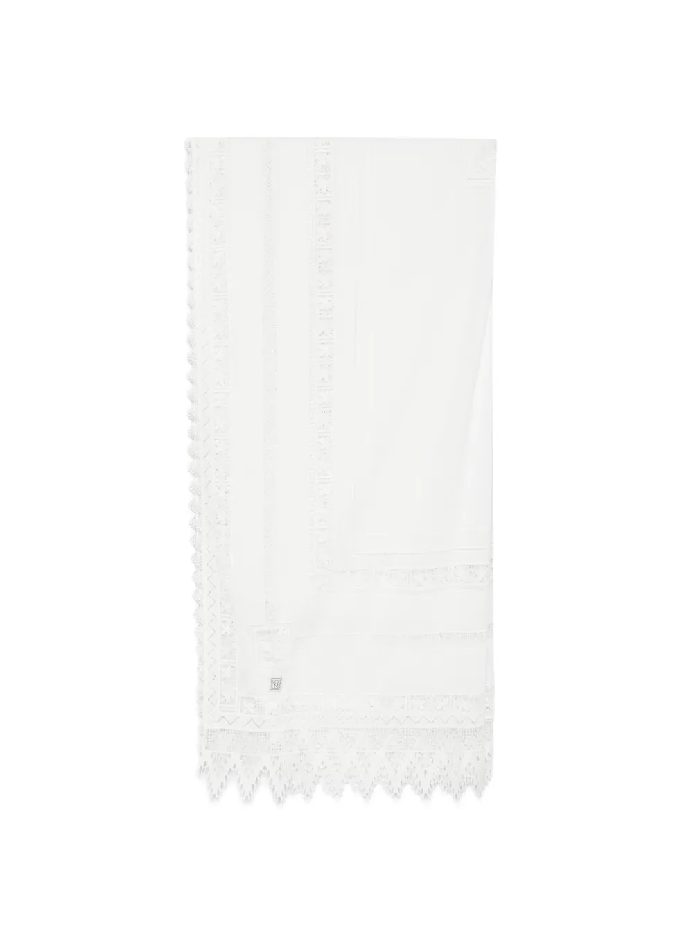 TOTEME Sciarpa con orlo in pizzo - Bianco