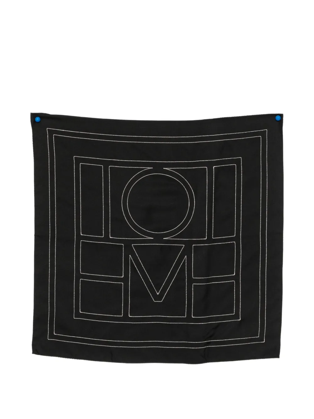 TOTEME monogram-embroidered silk scarf - Black