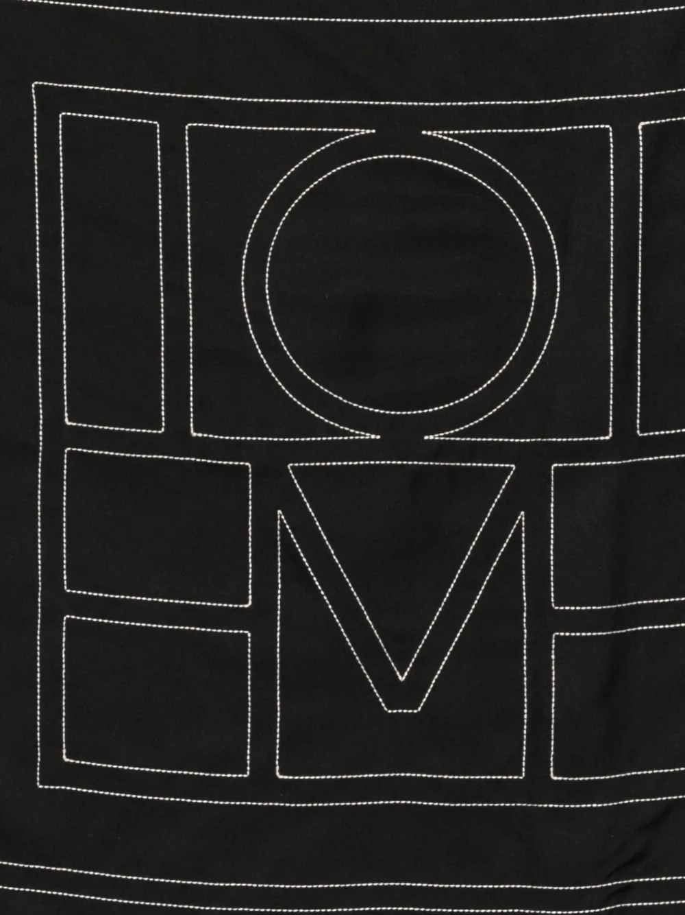 TOTEME Zijden sjaal met geborduurd monogram Zwart