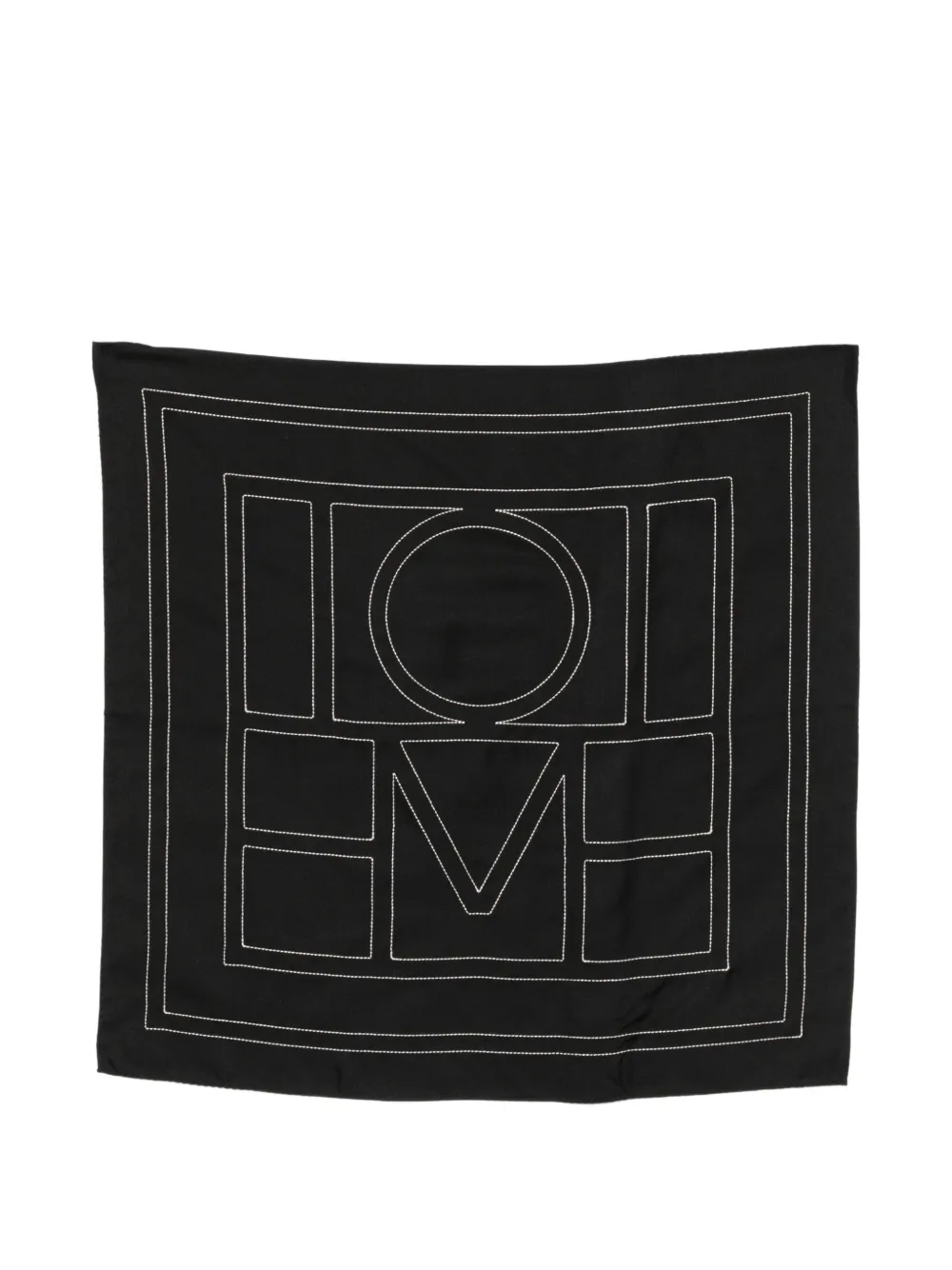 TOTEME monogram-embroidered silk scarf - Nero