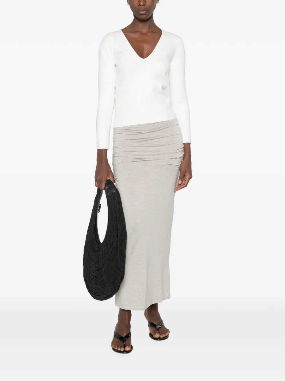 TOTEME Gedrapeerde maxi-rok Grijs