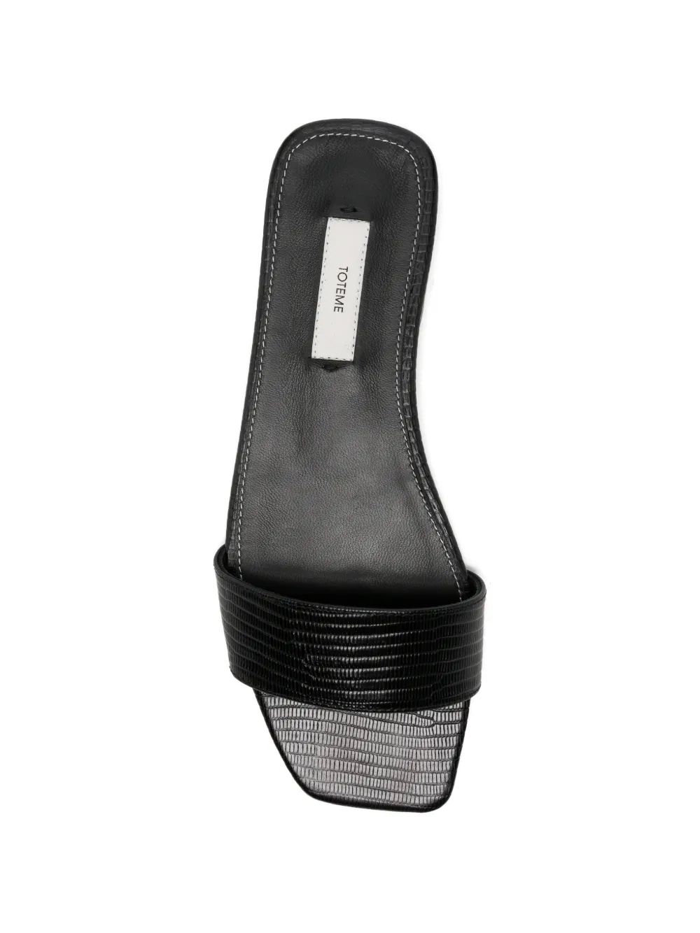 TOTEME lizard-embossed bandeau sandals Zwart