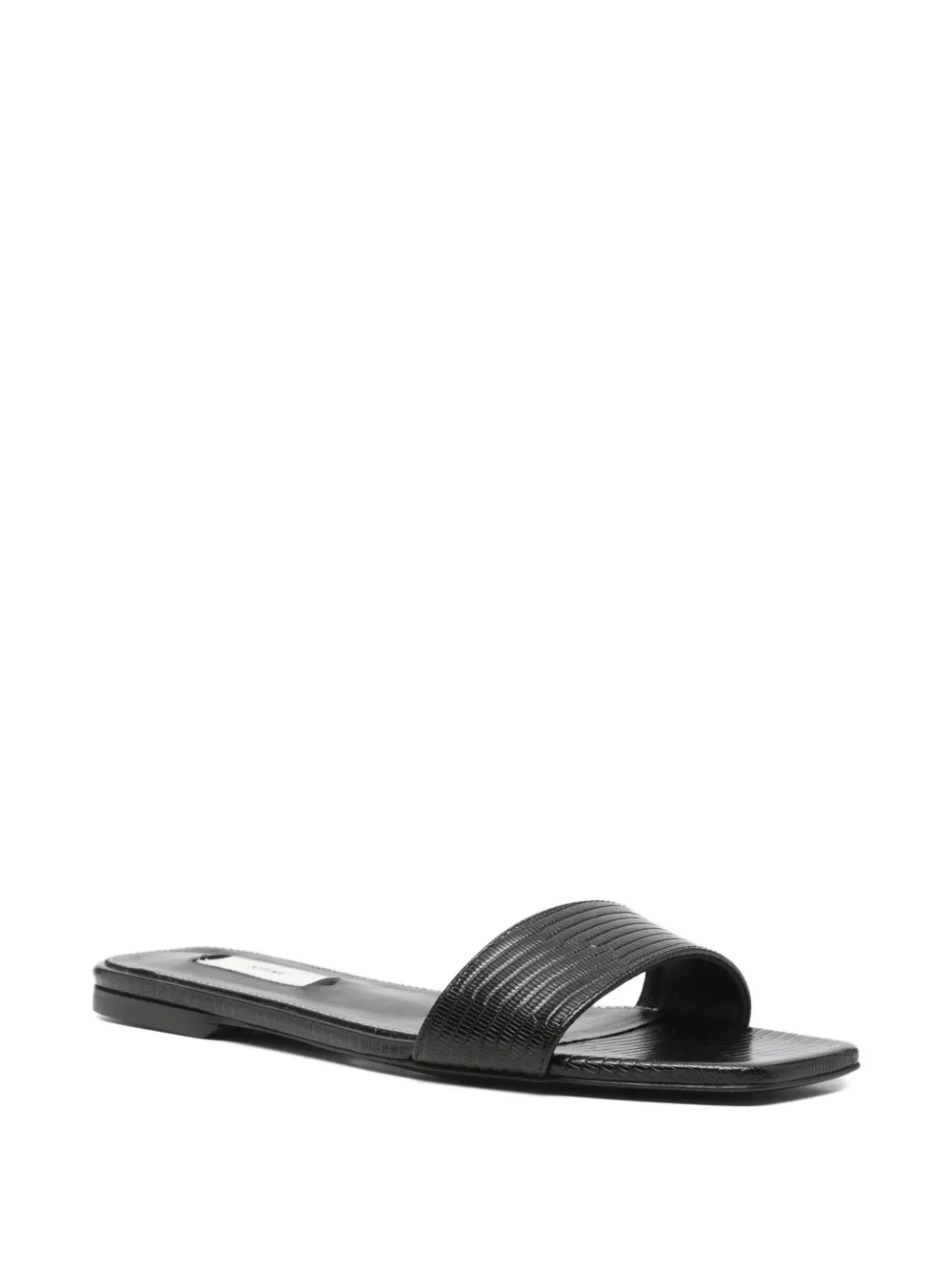 TOTEME lizard-embossed bandeau sandals Zwart