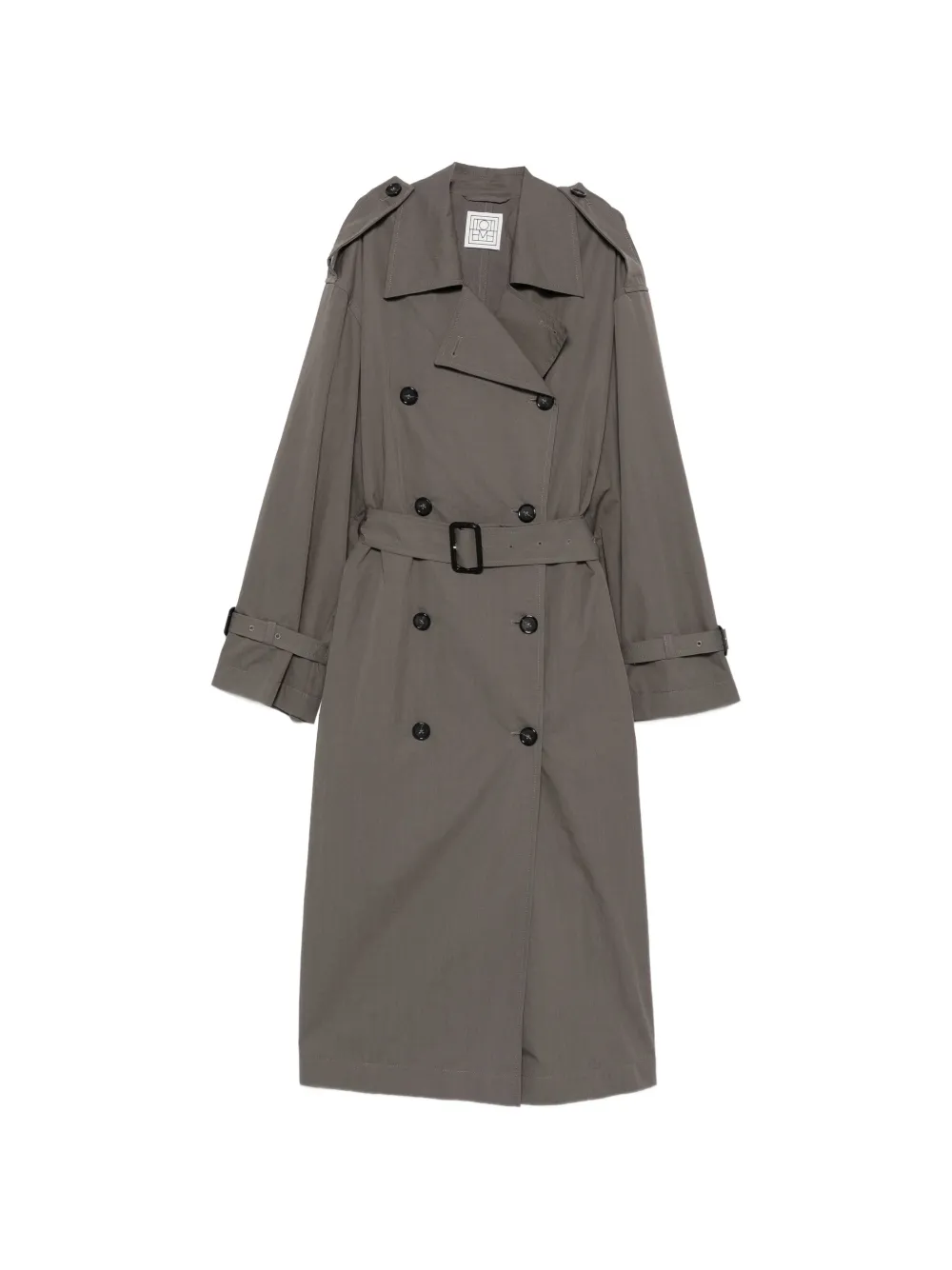 TOTEME Crisp double-breasted belted trench coat - Grigio