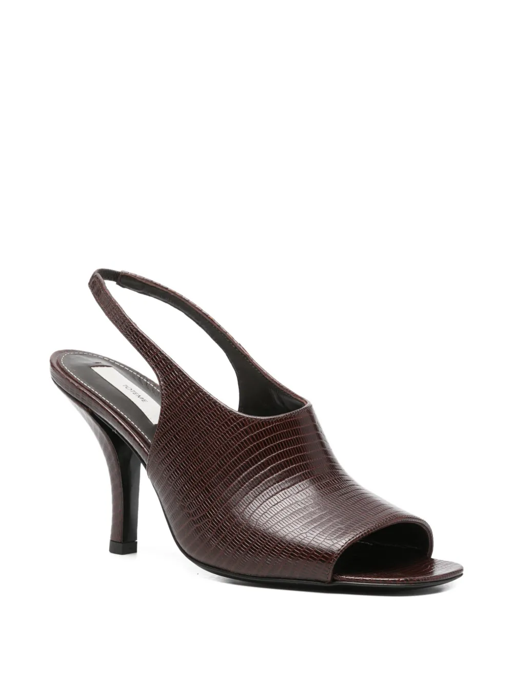 TOTEME lizard-embossed slingback sandals Bruin