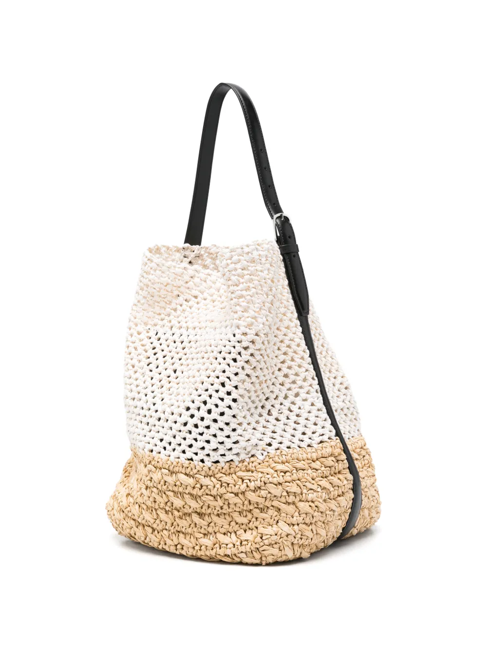 TOTEME Raffia shopper met ceintuur Beige