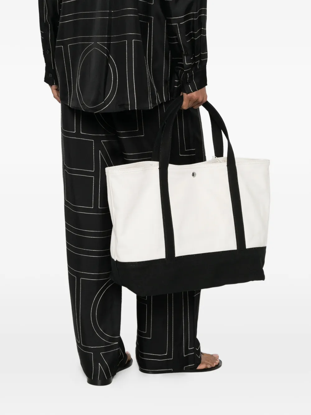 TOTEME Strandtas met contrasterende afwerking Beige