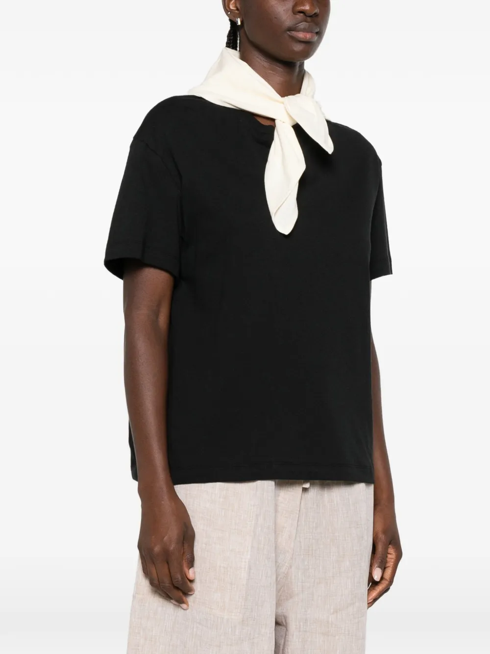 TOTEME T-shirt met sjaaldetail Zwart