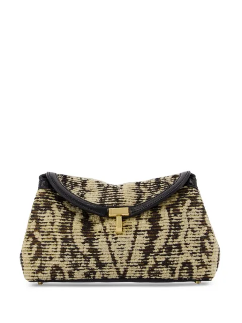 TOTEME mini T-lock paisley clutch rye/black