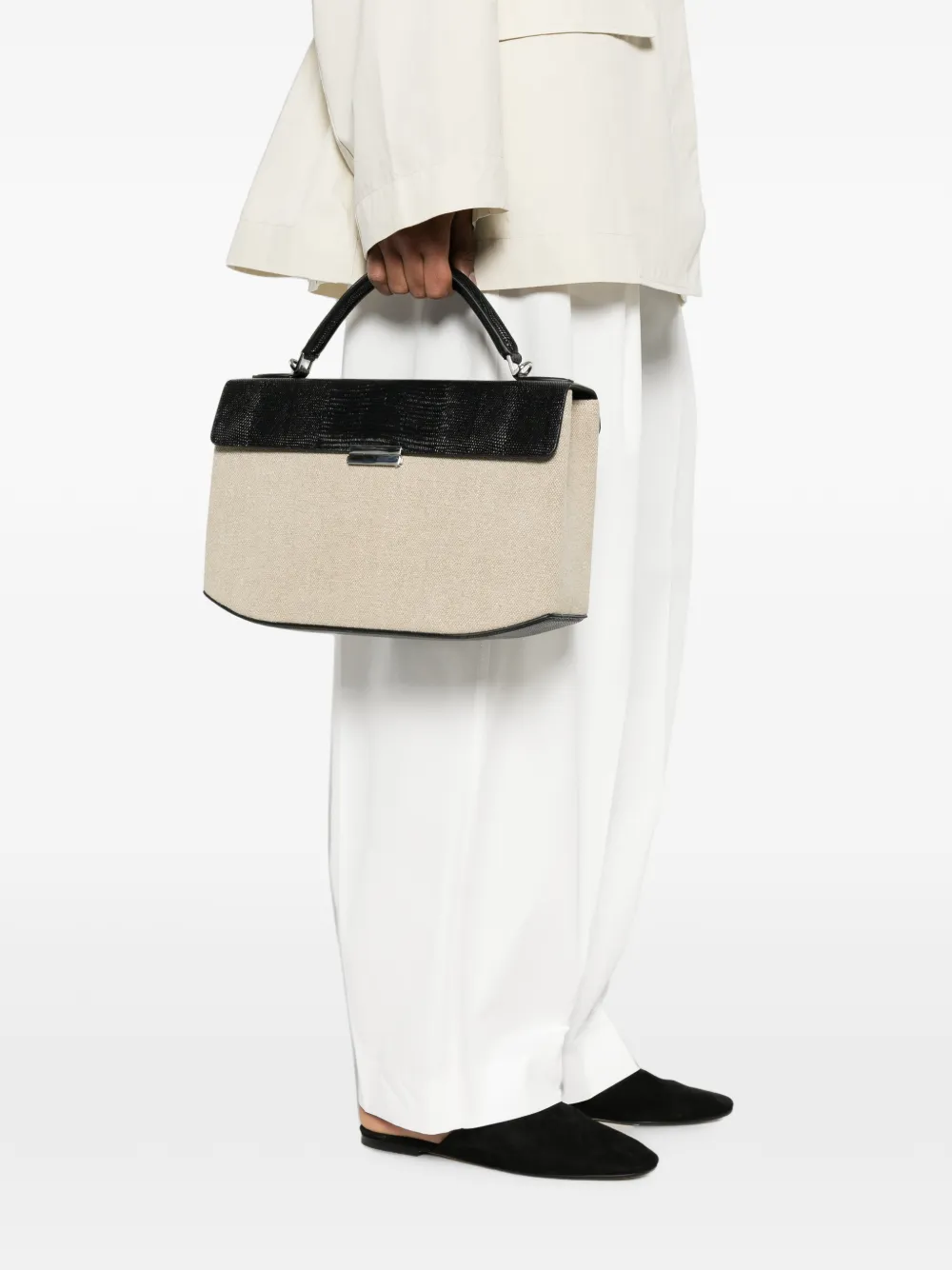 TOTEME Clip canvas shopper Beige