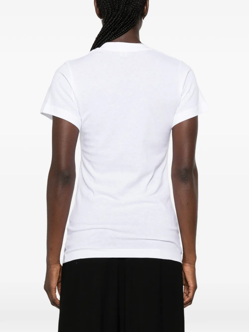 TOTEME Geribbeld T-shirt met wijde hals en V-hals Wit