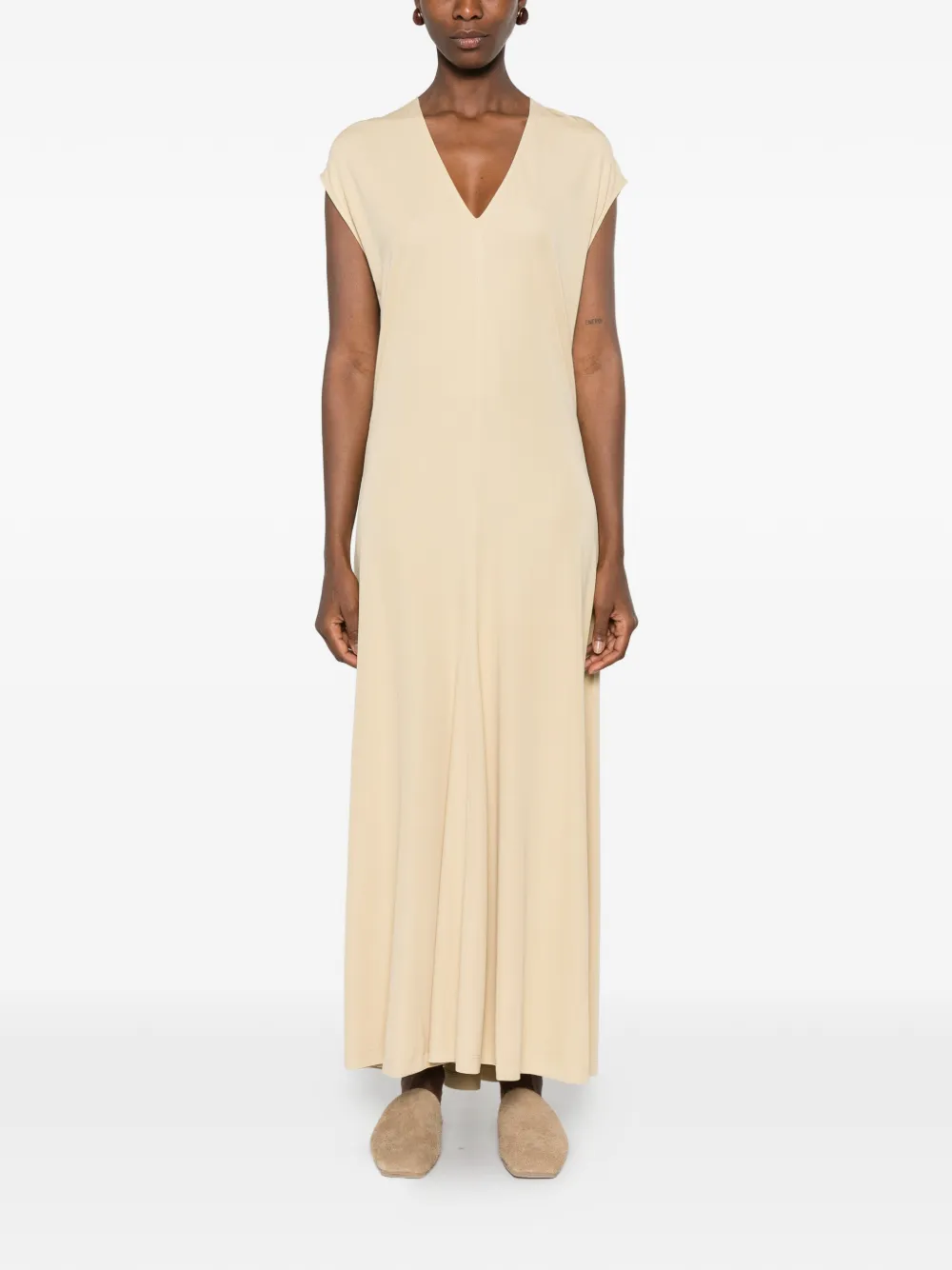 TOTEME Jurk met V-hals Beige