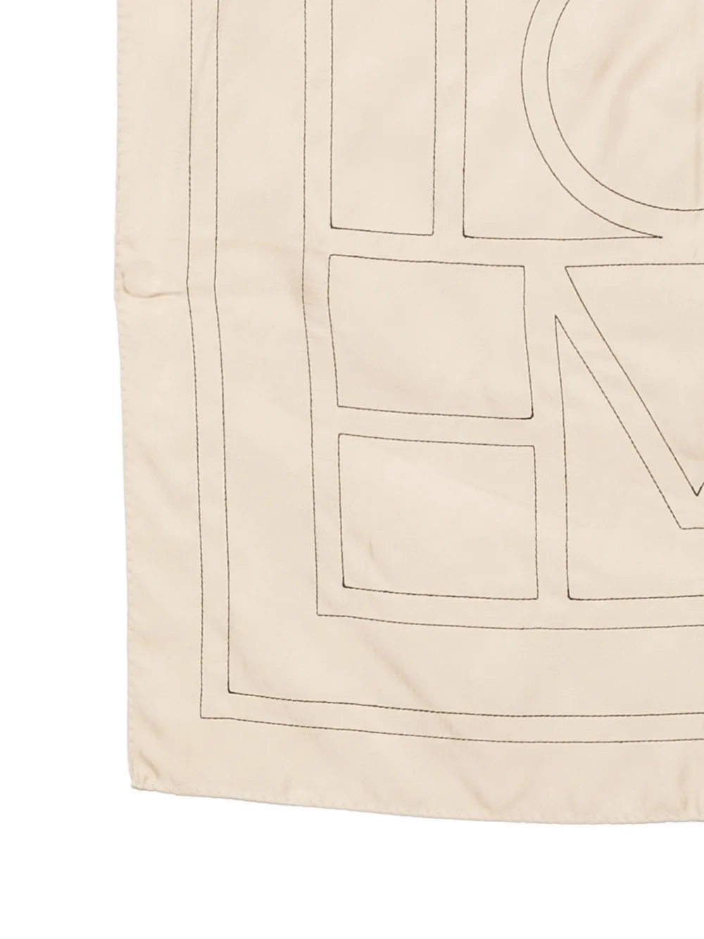 TOTEME Sjaal met geborduurd logo Beige