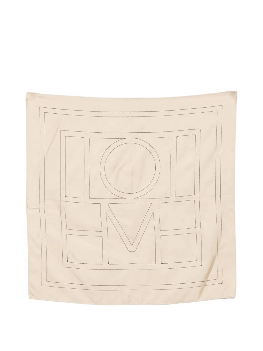 TOTEME embroidered monogram scarf - Toni neutri